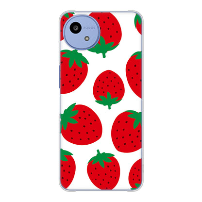 AQUOS wish5 SH-52F docomo 高画質仕上げ 背面印刷 ハードケース大きいイチゴ模様