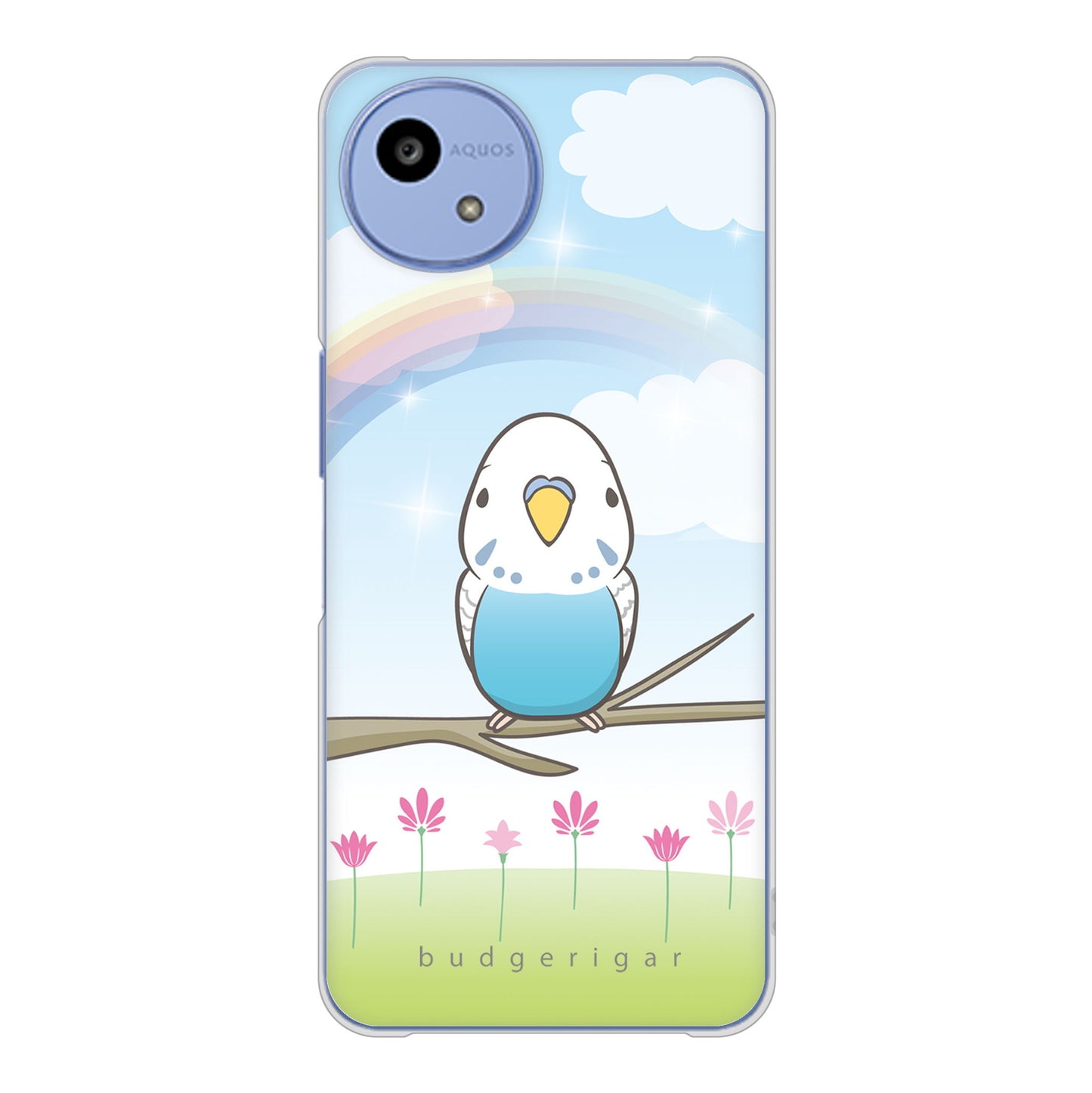 AQUOS wish5 SH-52F docomo 高画質仕上げ 背面印刷 ハードケースセキセイインコ