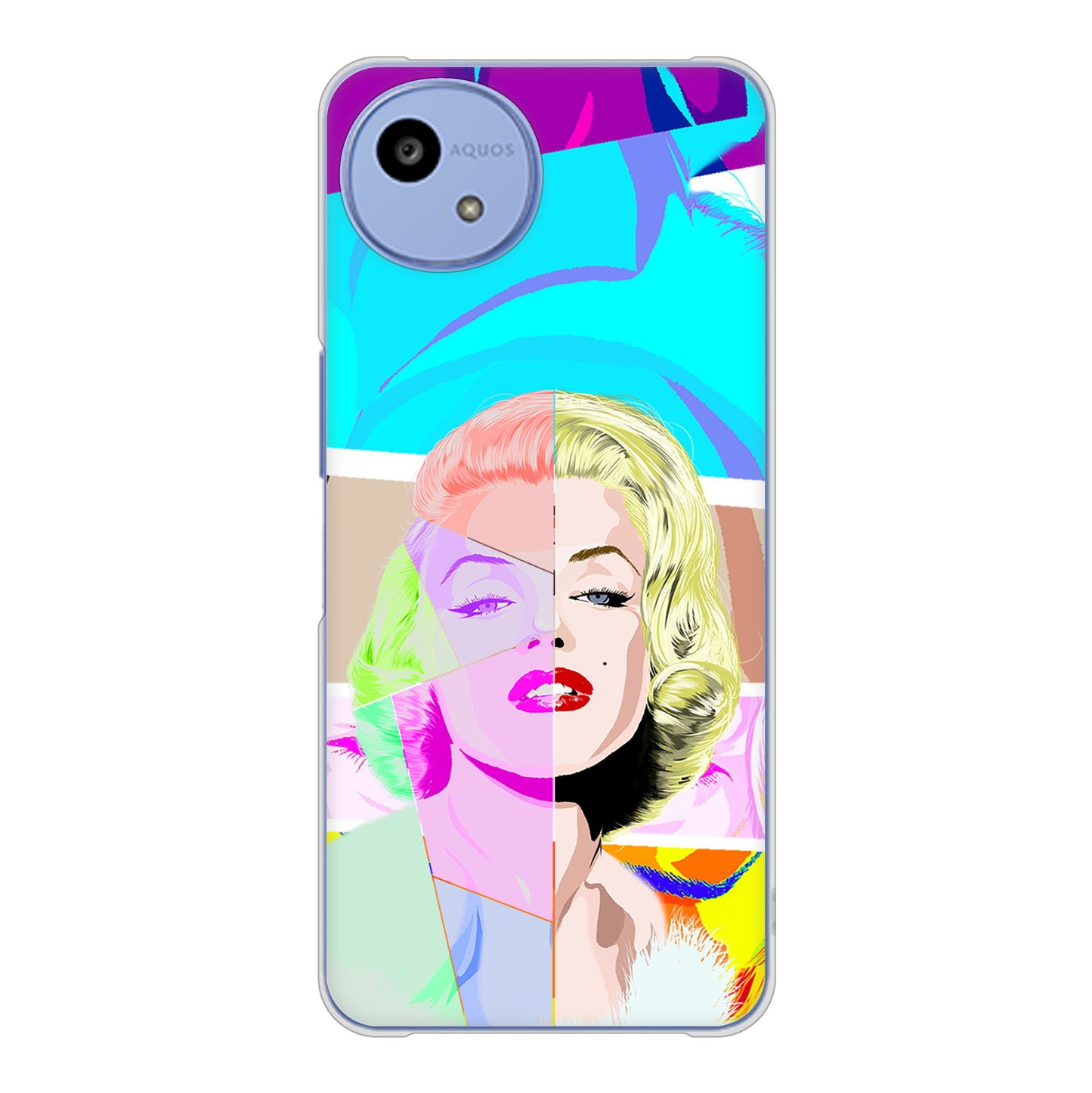 AQUOS wish5 SH-52F docomo 高画質仕上げ 背面印刷 ハードケースマリリンモンローデザイン
