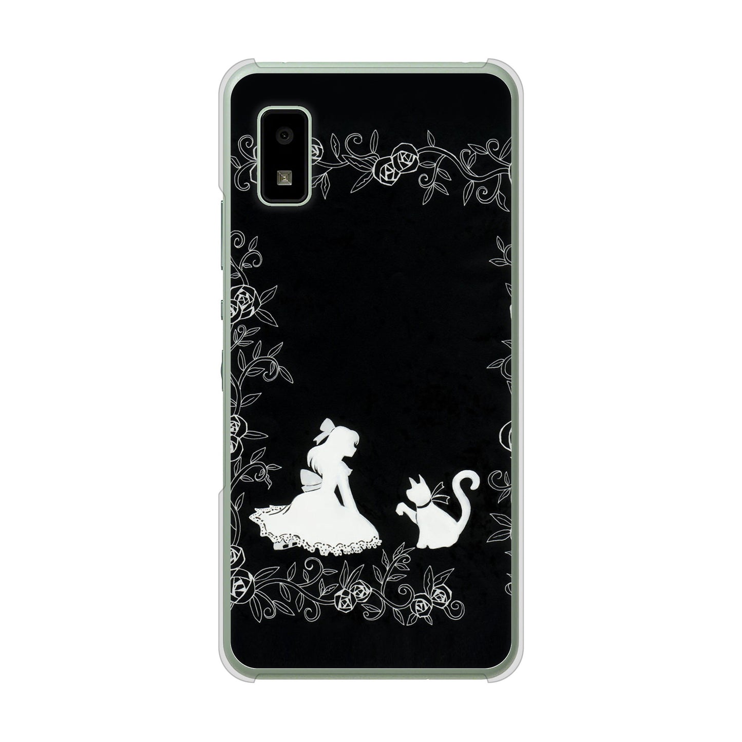AQUOS wish3 SH-53D docomo 高画質仕上げ 背面印刷 ハードケースお姫様とネコ