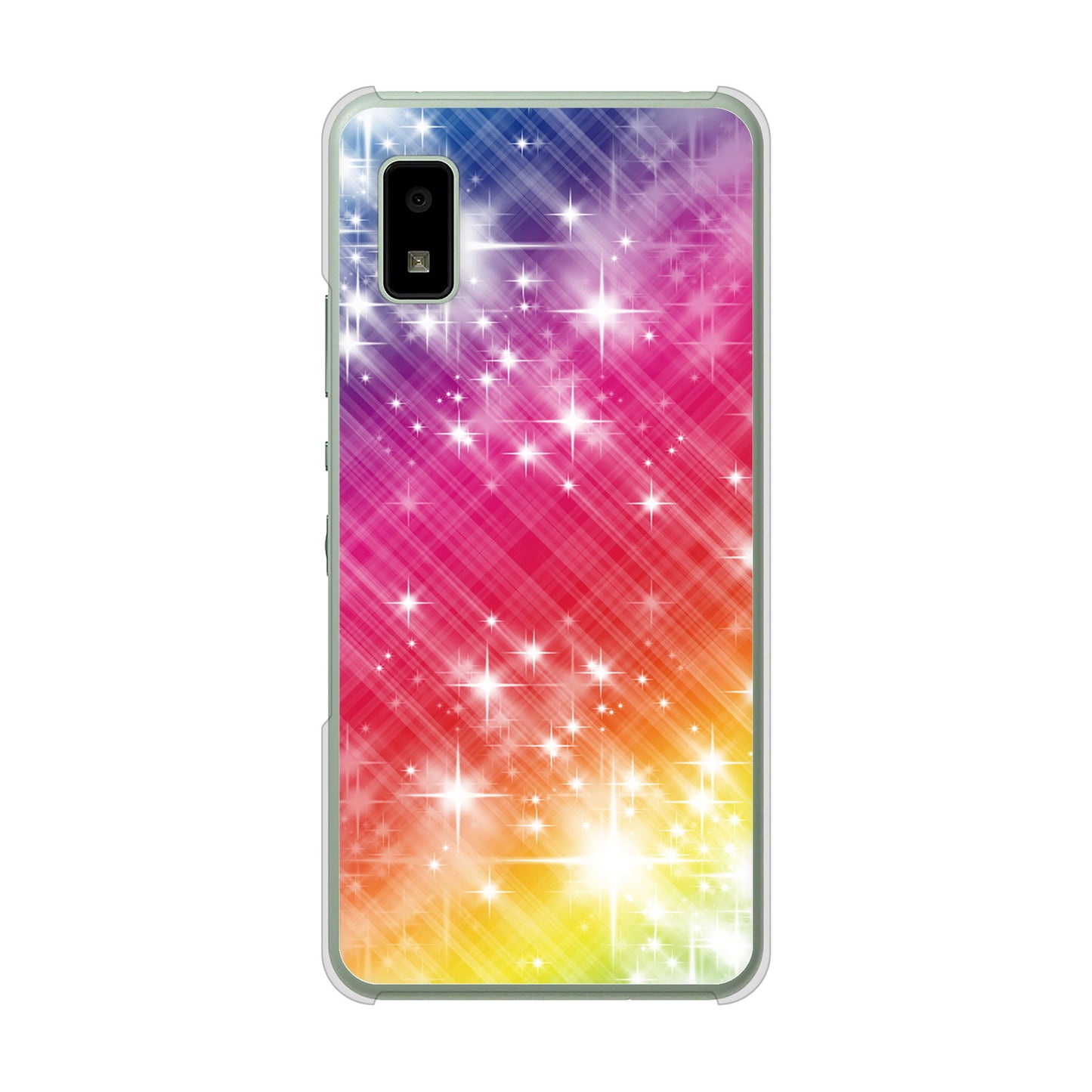 AQUOS wish3 SH-53D docomo 高画質仕上げ 背面印刷 ハードケース 【VA872 レインボーフレーム】