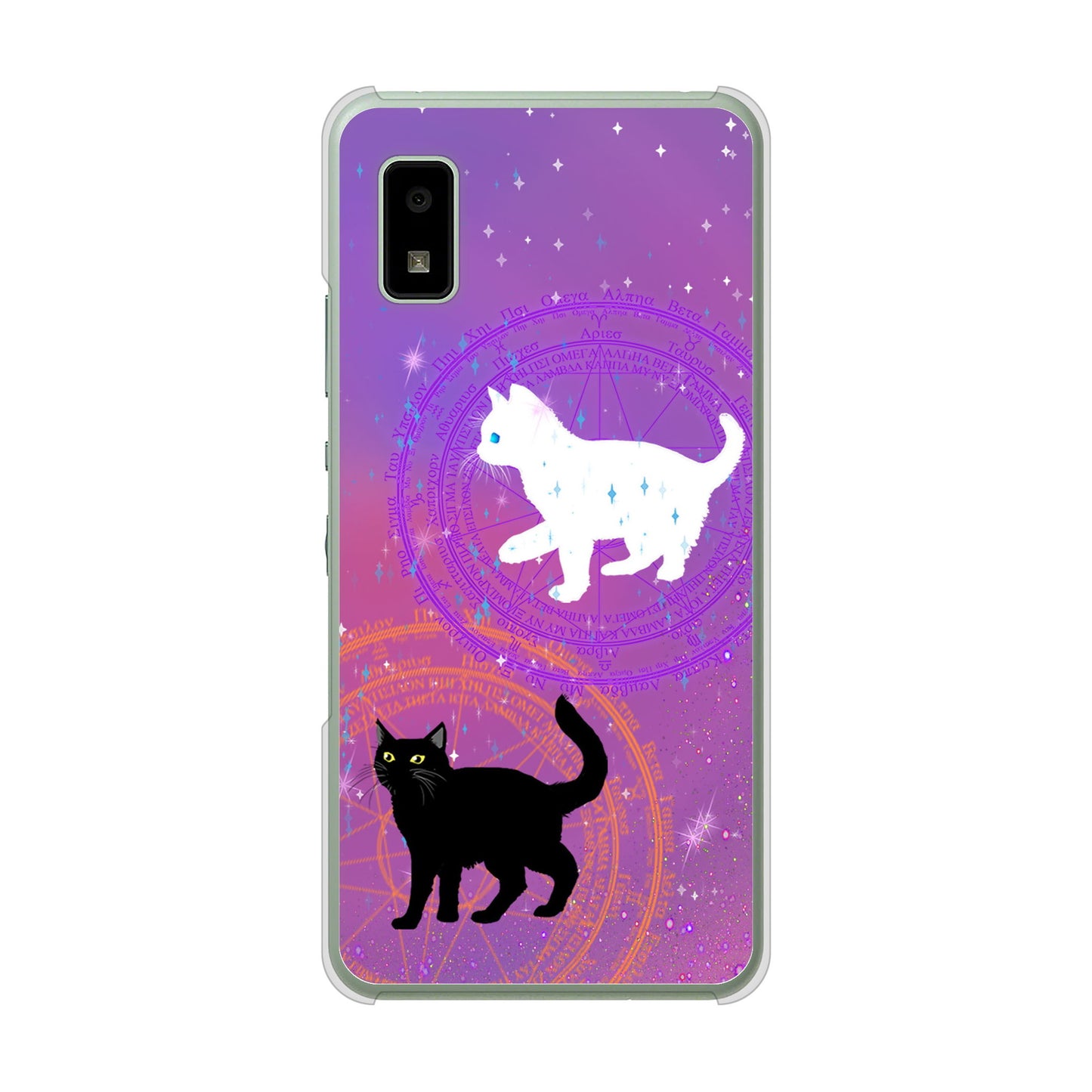 AQUOS wish3 SH-53D docomo 高画質仕上げ 背面印刷 ハードケース魔法陣猫