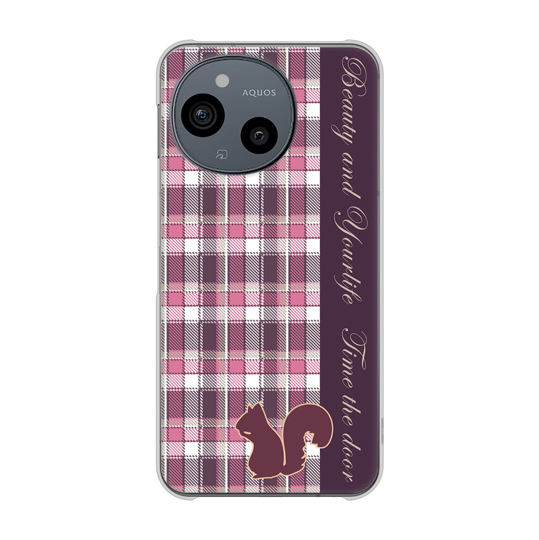 AQUOS sense9 SH-53E docomo 高画質仕上げ 背面印刷 ハードケースピンクチェック