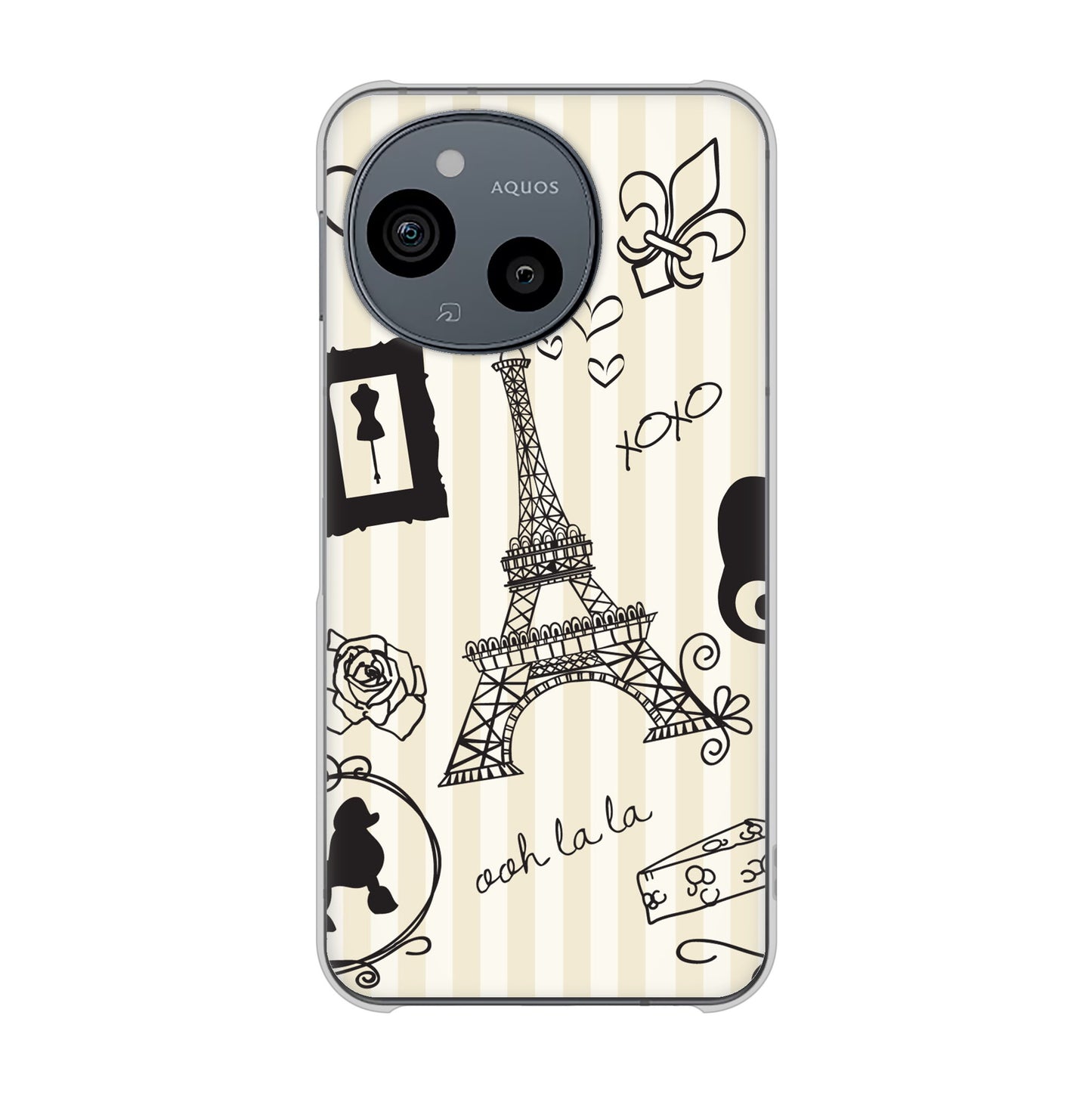 AQUOS sense9 SH-53E docomo 高画質仕上げ 背面印刷 ハードケースLOVE フランス