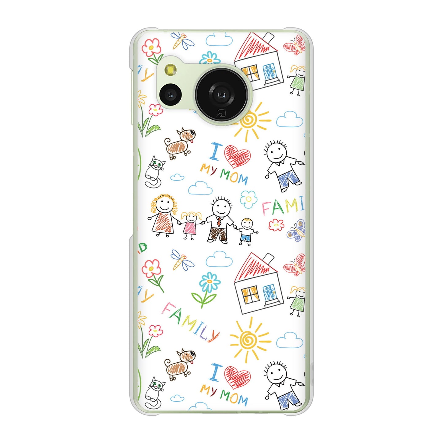 AQUOS sense8 SH-54D docomo 高画質仕上げ 背面印刷 ハードケースカップル＆ファミリー