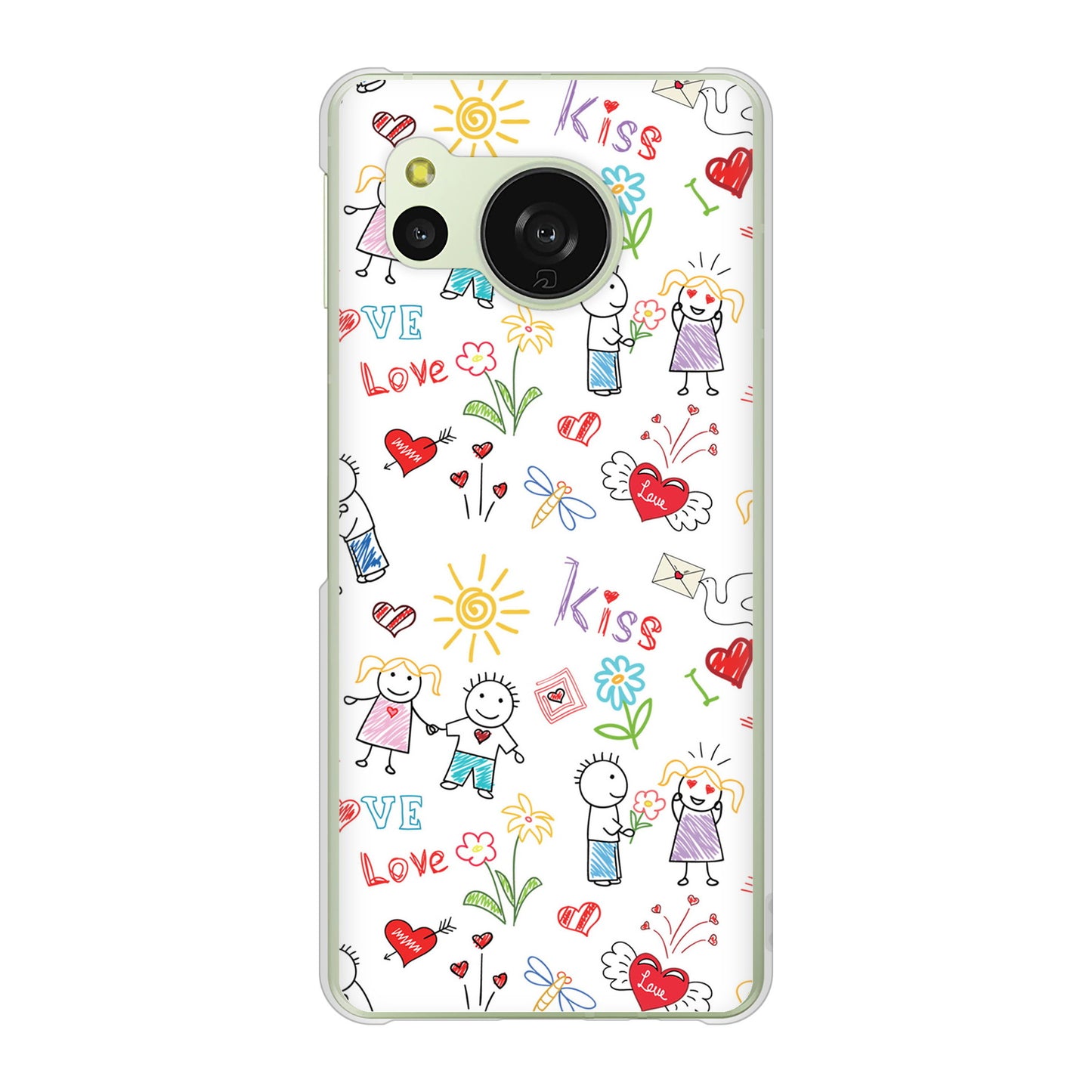 AQUOS sense8 SH-54D docomo 高画質仕上げ 背面印刷 ハードケースカップル＆ファミリー