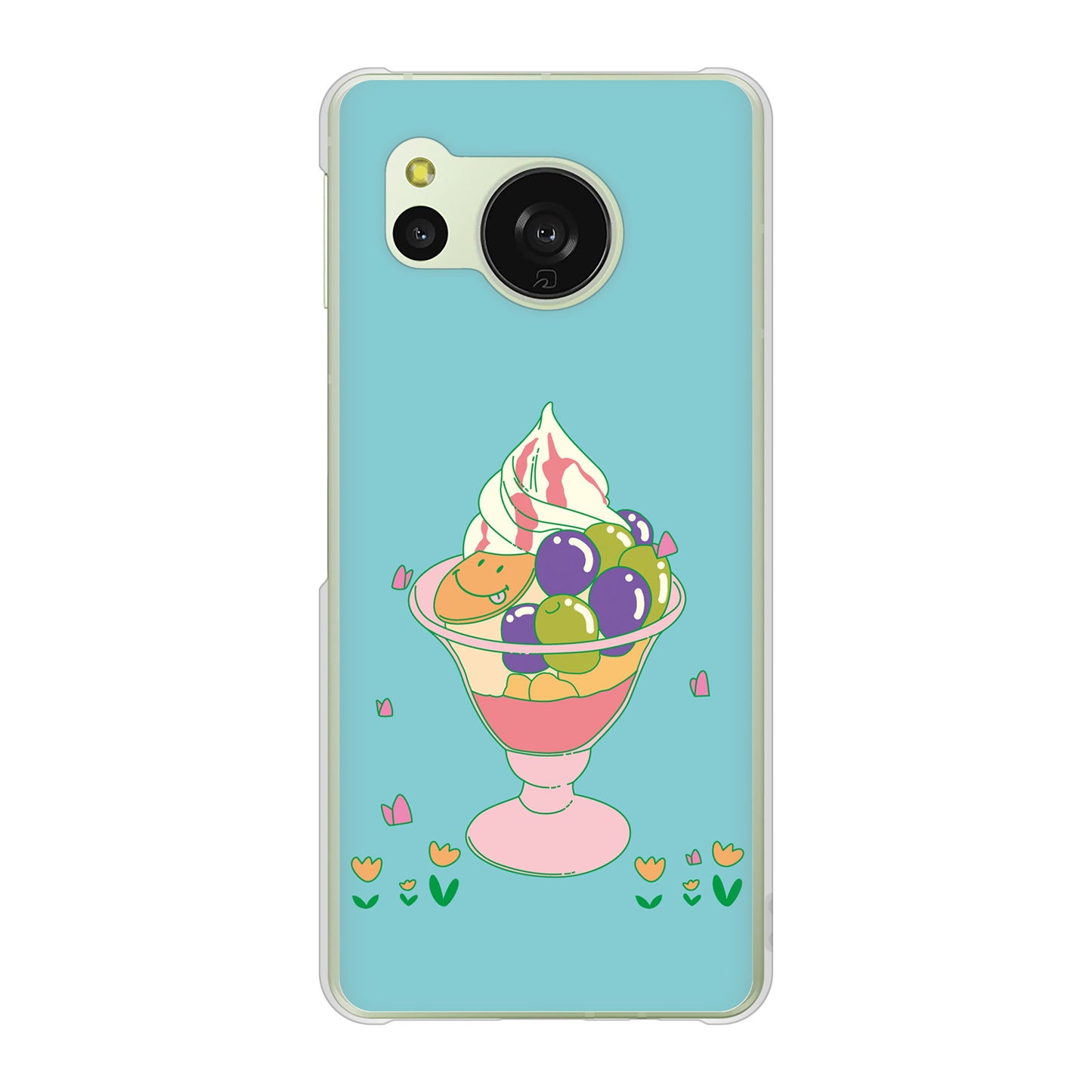 AQUOS sense8 SH-54D docomo 高画質仕上げ 背面印刷 ハードケーススイーツイラスト