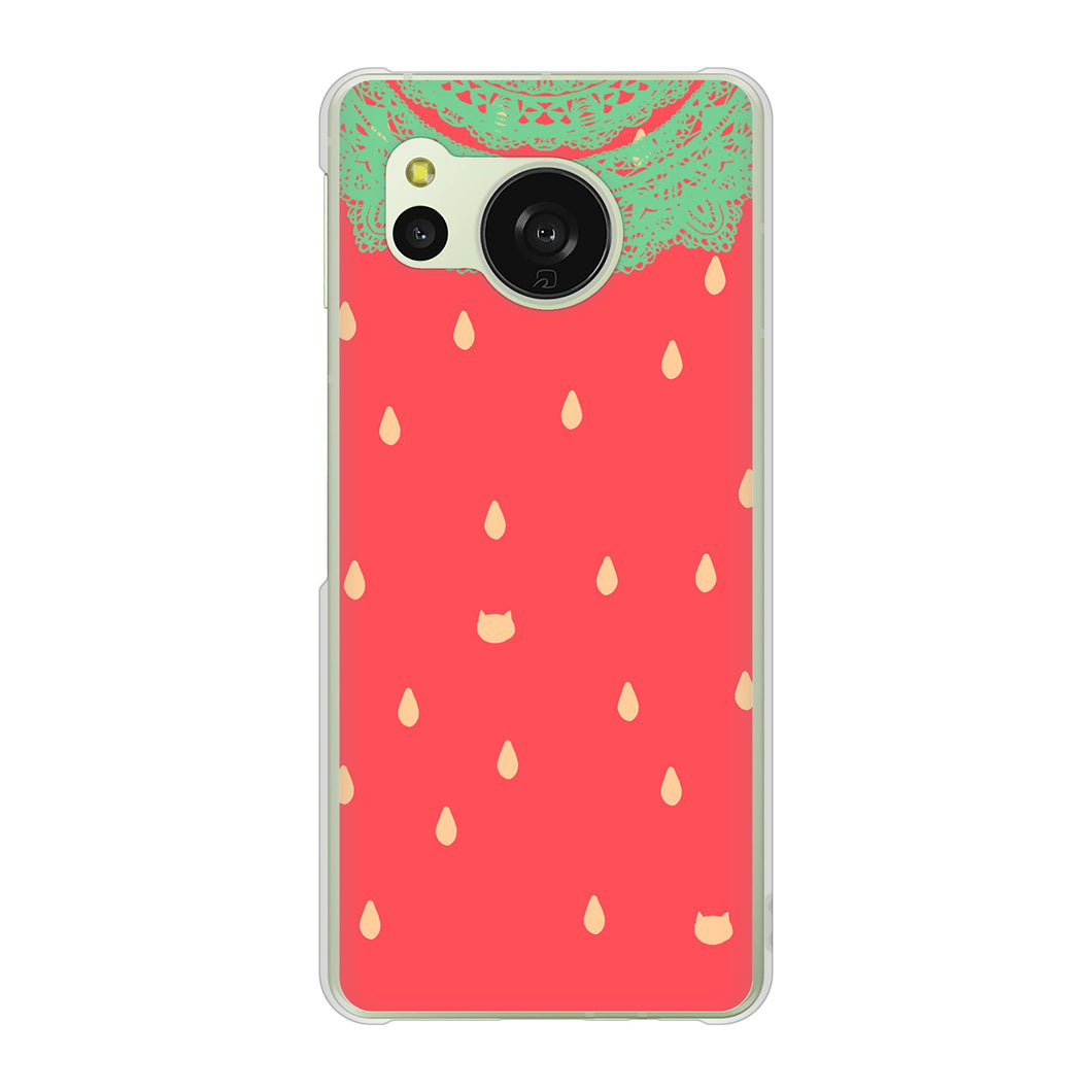 AQUOS sense8 SH-54D docomo 高画質仕上げ 背面印刷 ハードケース 【MI800 strawberry ストロベリー】