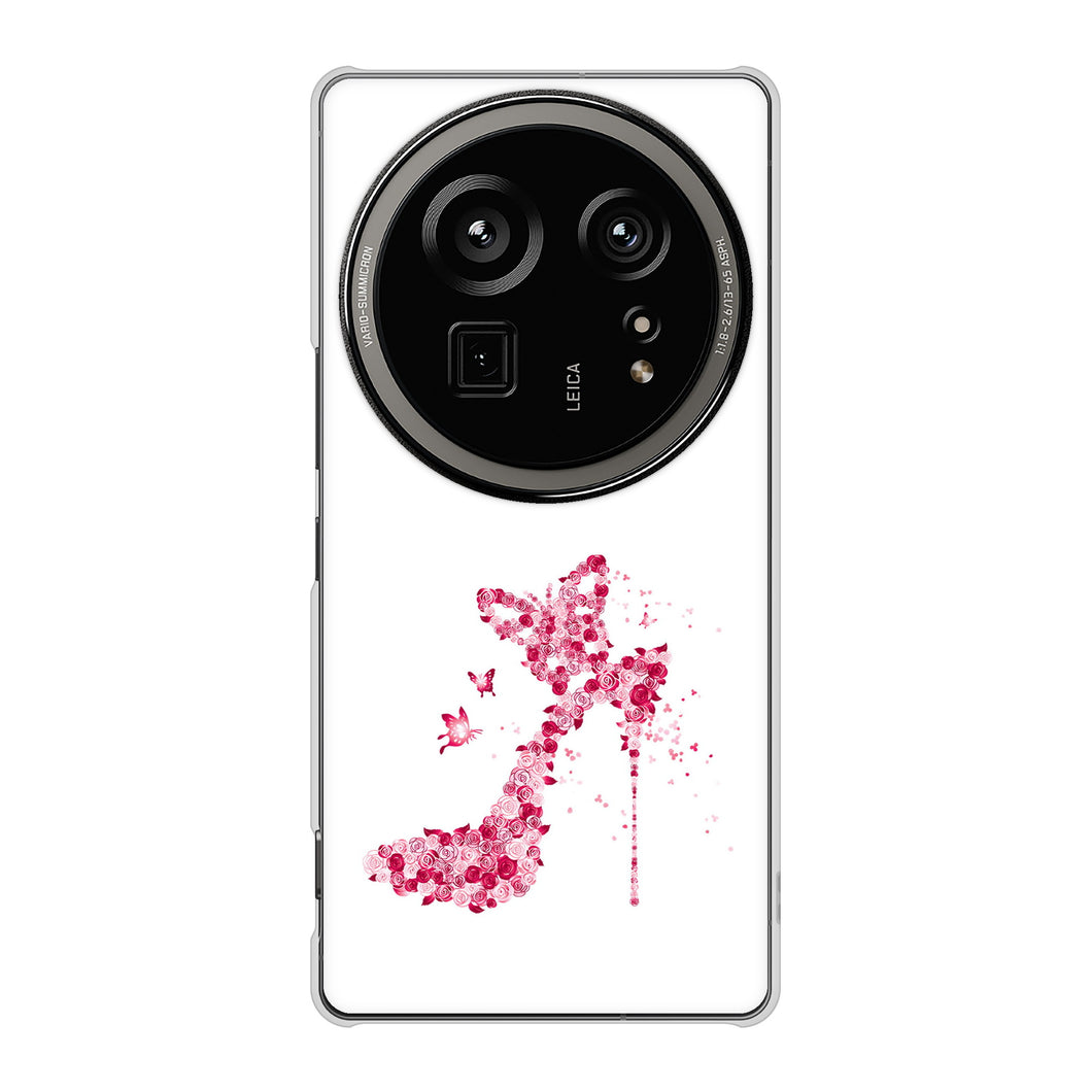AQUOS R9 pro SH-54E docomo 高画質仕上げ 背面印刷 ハードケース 【387 薔薇のハイヒール】