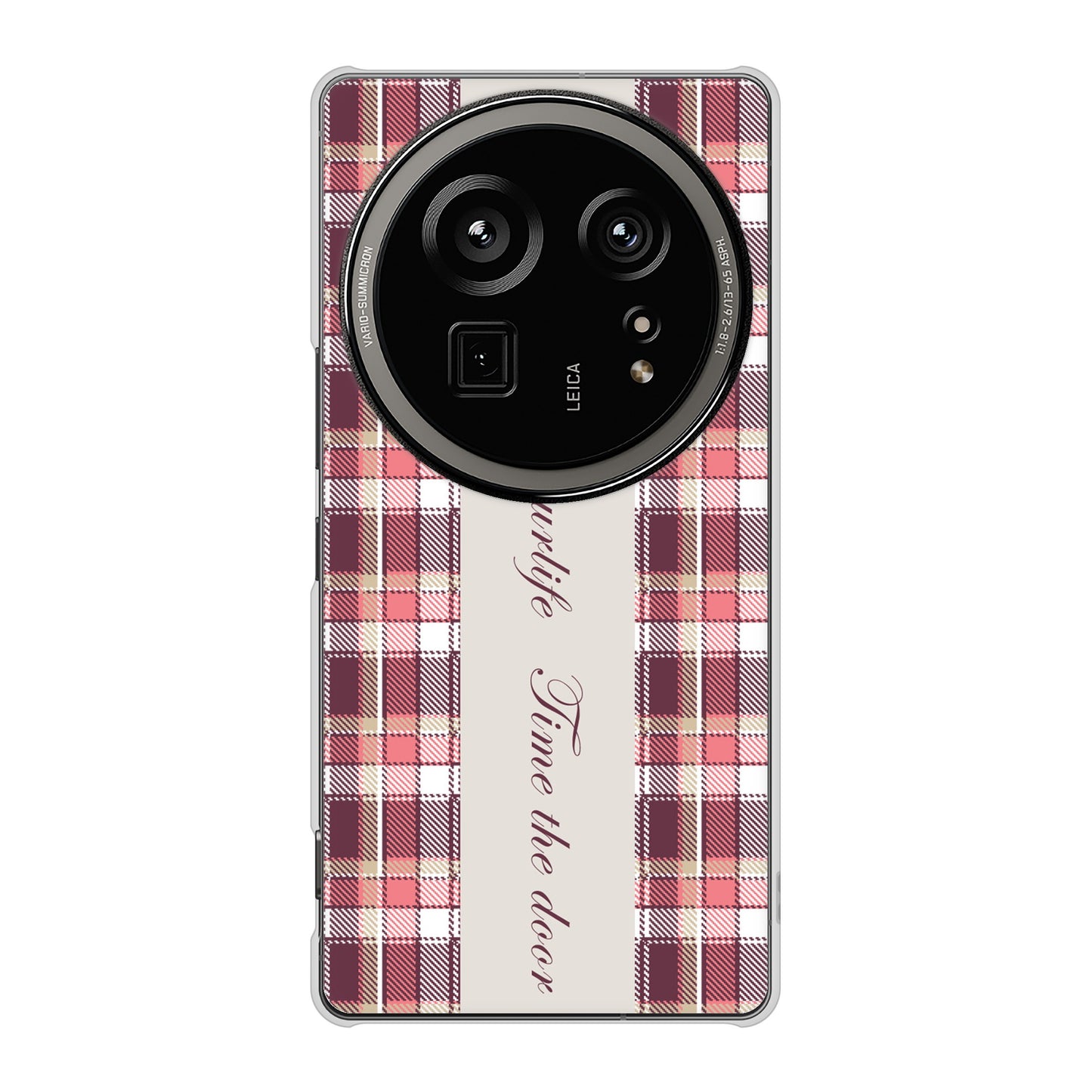 AQUOS R9 pro SH-54E docomo 高画質仕上げ 背面印刷 ハードケースピンクチェック