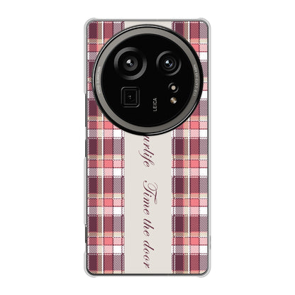 AQUOS R9 pro SH-54E docomo 高画質仕上げ 背面印刷 ハードケースピンクチェック