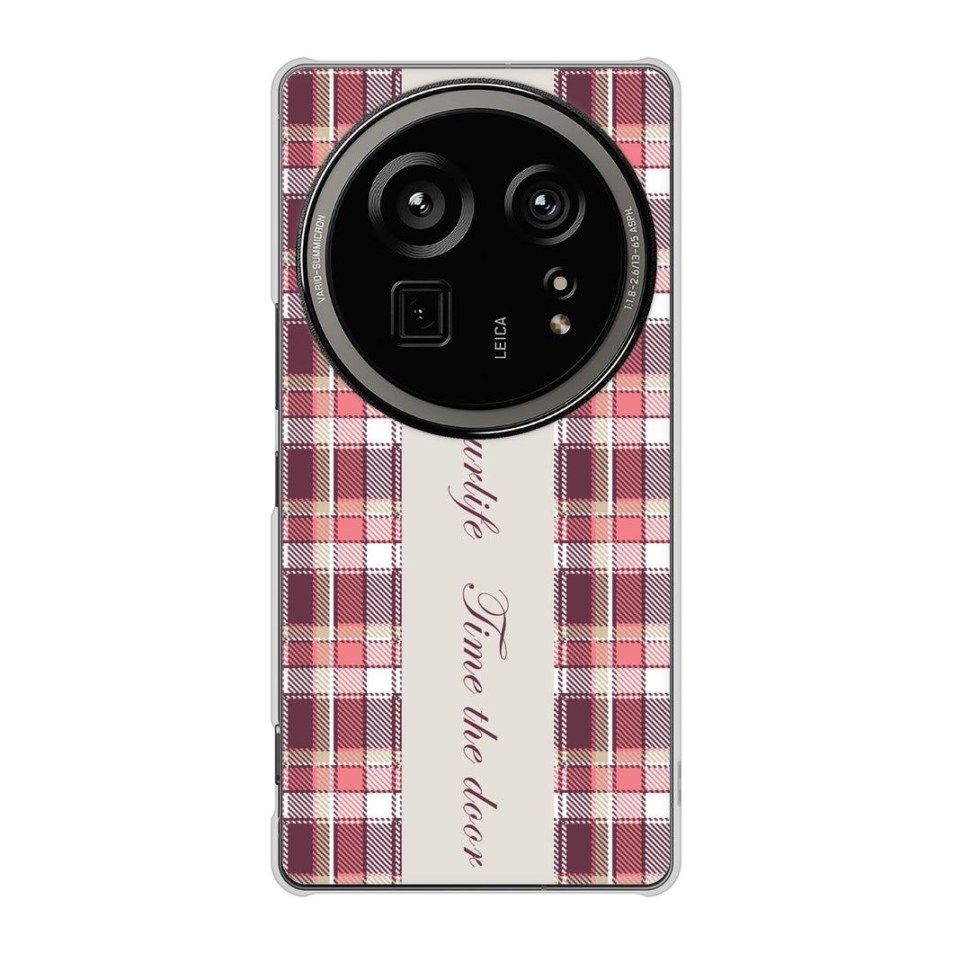 AQUOS R9 pro SH-54E docomo 高画質仕上げ 背面印刷 ハードケースピンクチェック