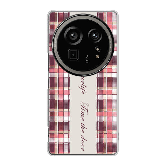 AQUOS R9 pro SH-54E docomo 高画質仕上げ 背面印刷 ハードケースピンクチェック