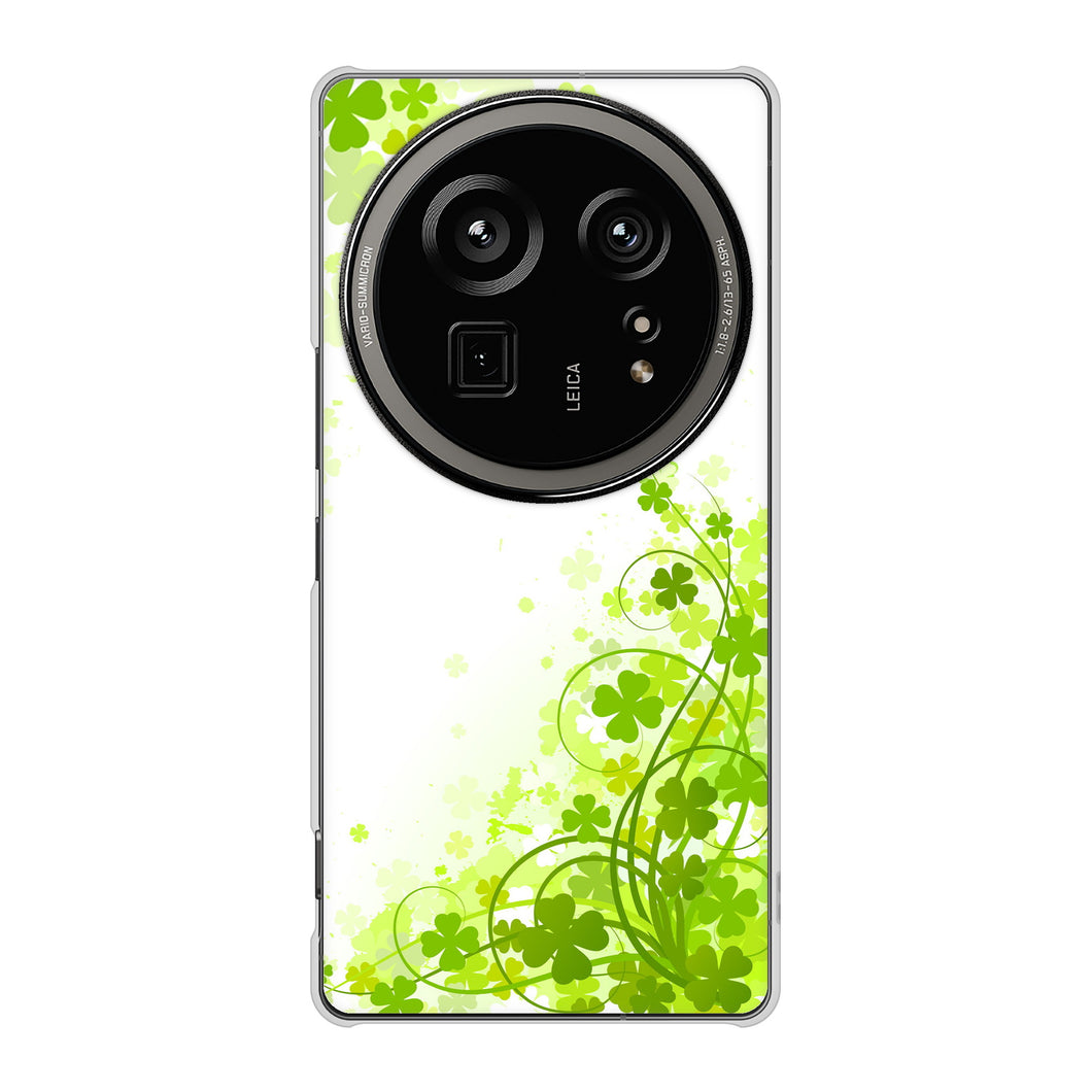 AQUOS R9 pro SH-54E docomo 高画質仕上げ 背面印刷 ハードケース 【565 四葉のクローバー】