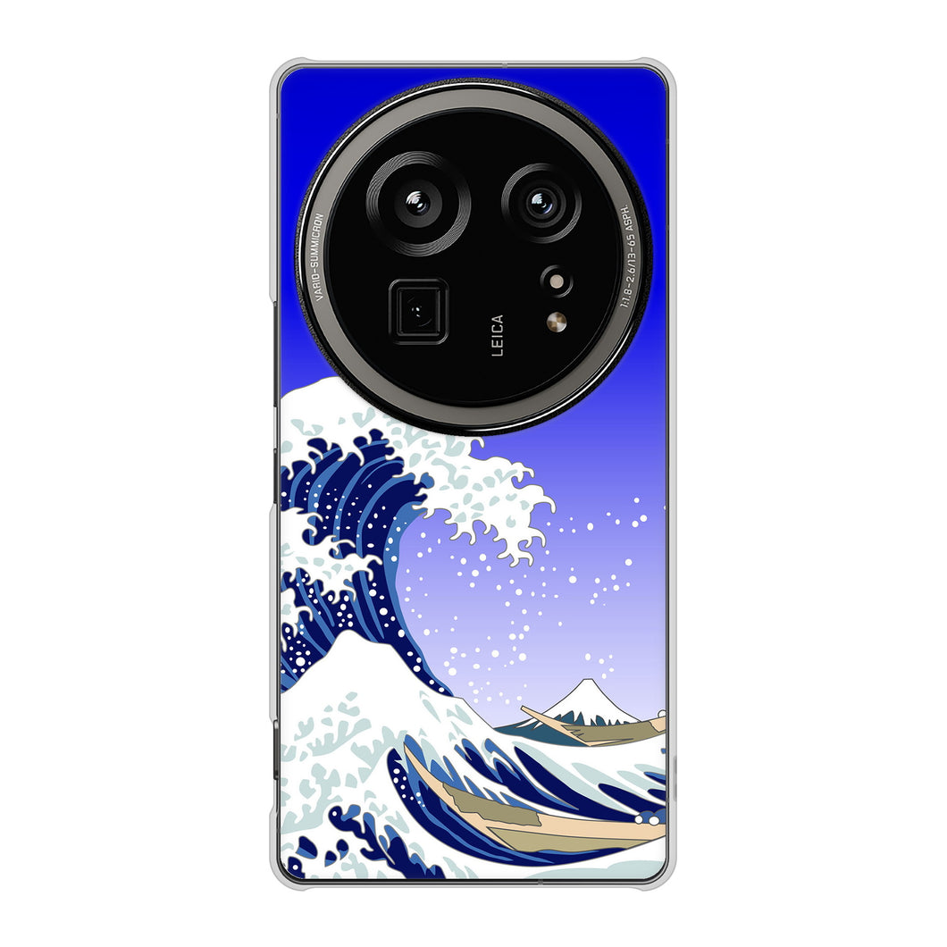 AQUOS R9 pro SH-54E docomo 高画質仕上げ 背面印刷 ハードケース 【625 波に富士】