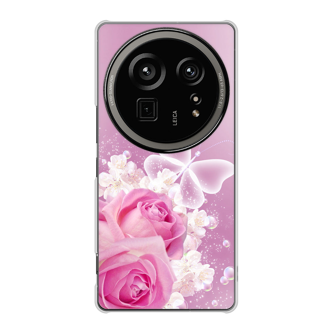 AQUOS R9 pro SH-54E docomo 高画質仕上げ 背面印刷 ハードケースロマンチックなバラ