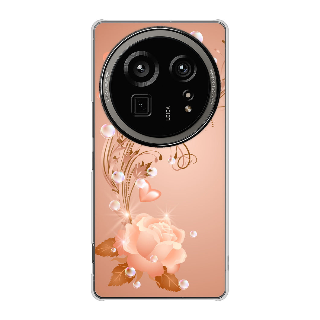 AQUOS R9 pro SH-54E docomo 高画質仕上げ 背面印刷 ハードケースロマンチックなバラ