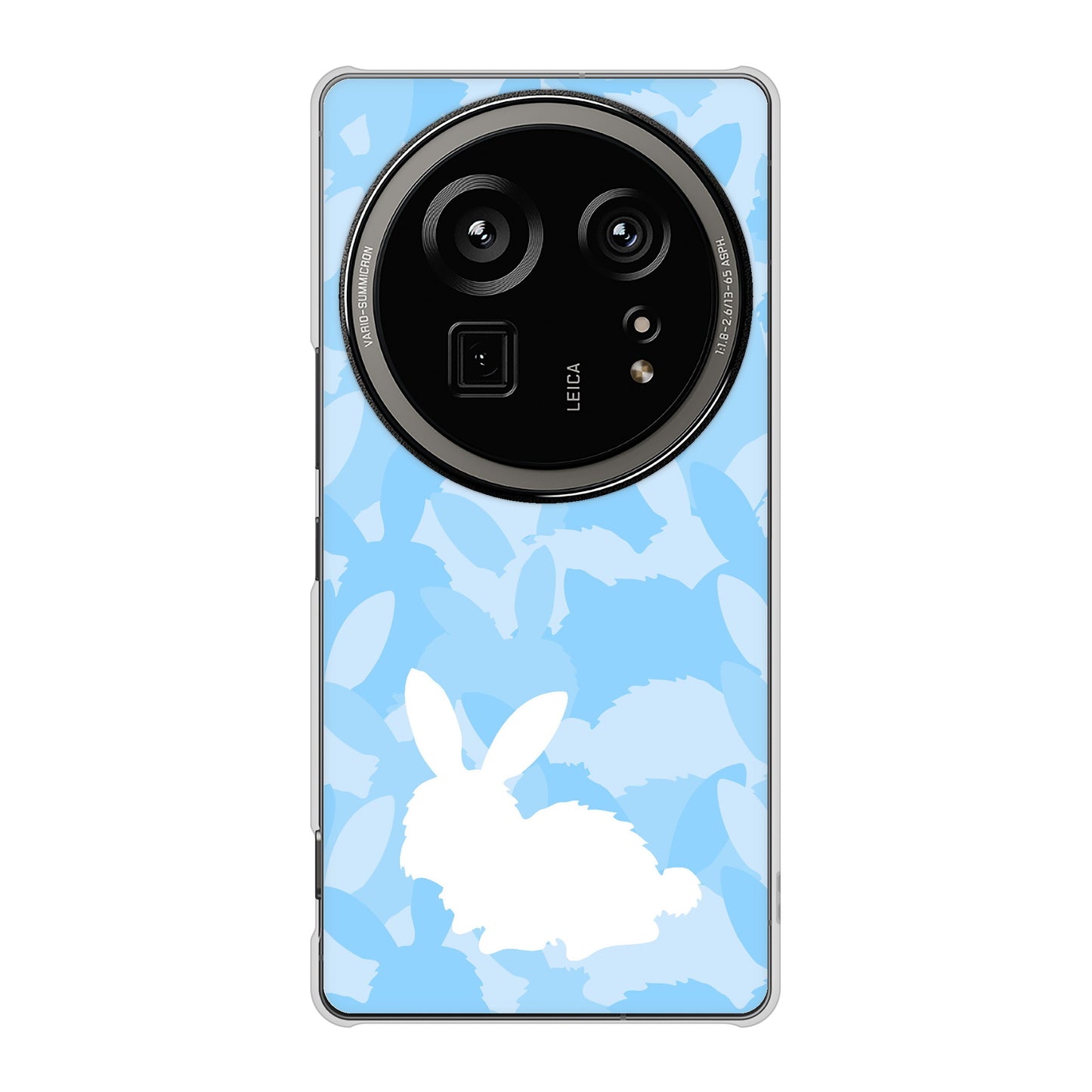 AQUOS R9 pro SH-54E docomo 高画質仕上げ 背面印刷 ハードケースむかいあぐる うさぎ迷彩風