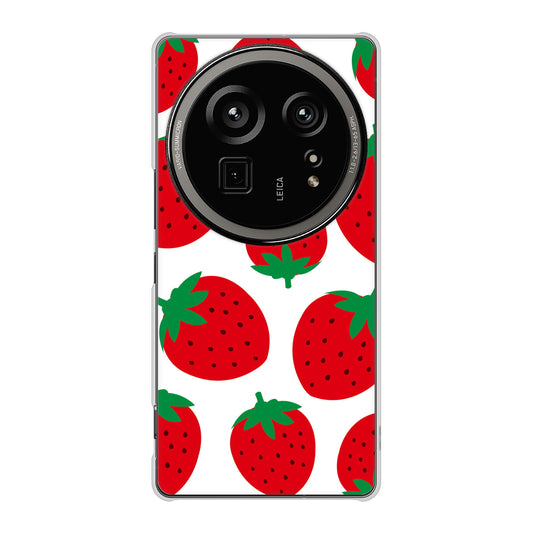 AQUOS R9 pro SH-54E docomo 高画質仕上げ 背面印刷 ハードケース大きいイチゴ模様