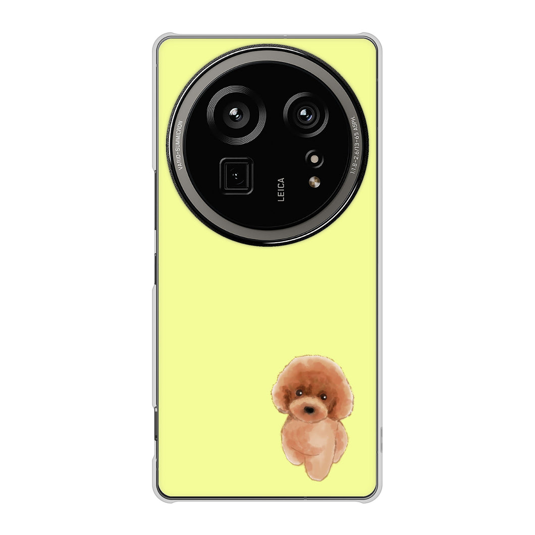 AQUOS R9 pro SH-54E docomo 高画質仕上げ 背面印刷 ハードケーストイプードルレッド