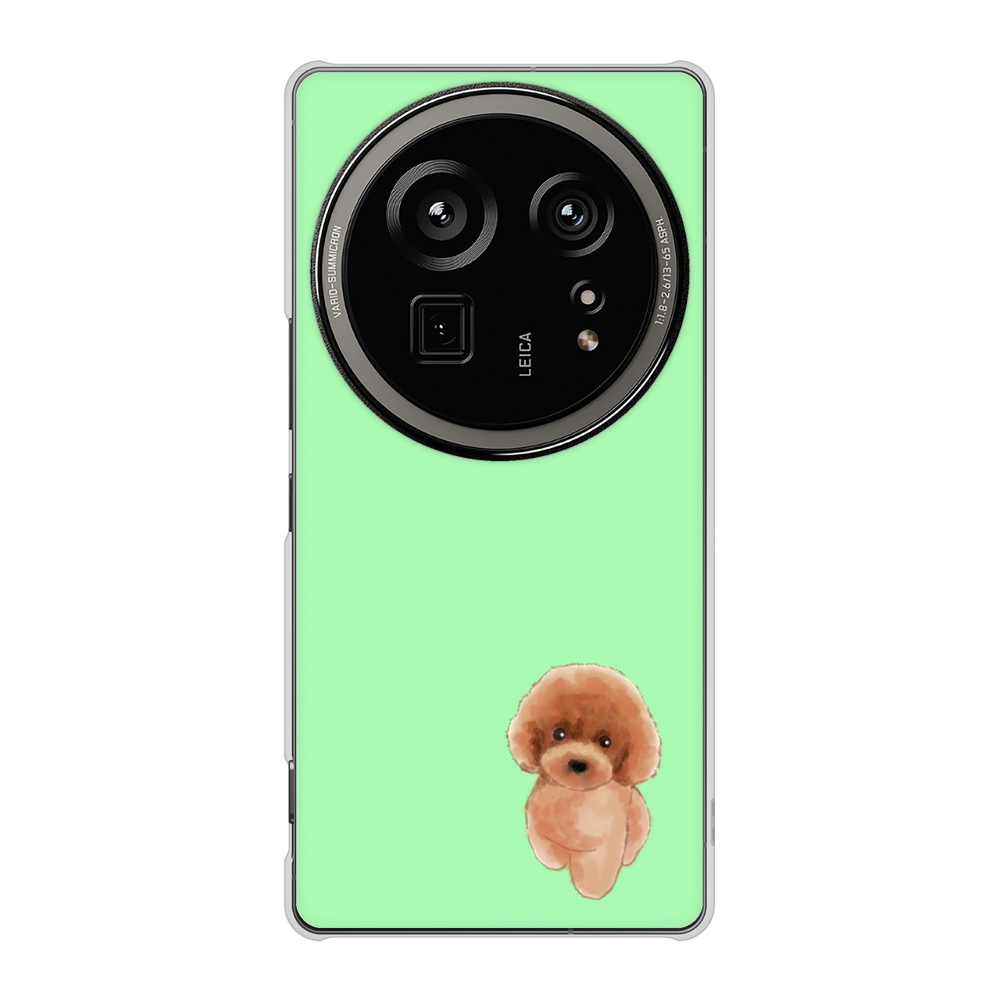 AQUOS R9 pro SH-54E docomo 高画質仕上げ 背面印刷 ハードケーストイプードルレッド