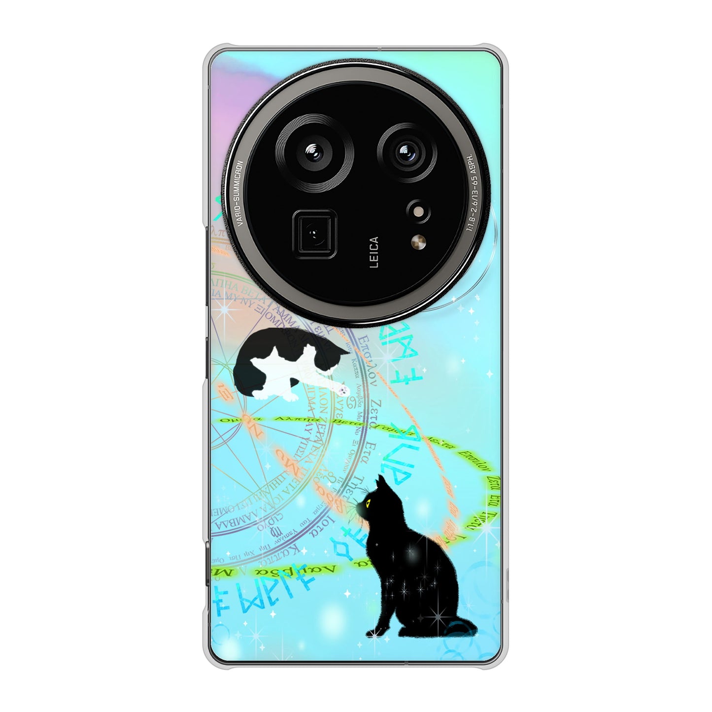 AQUOS R9 pro SH-54E docomo 高画質仕上げ 背面印刷 ハードケース魔法陣猫