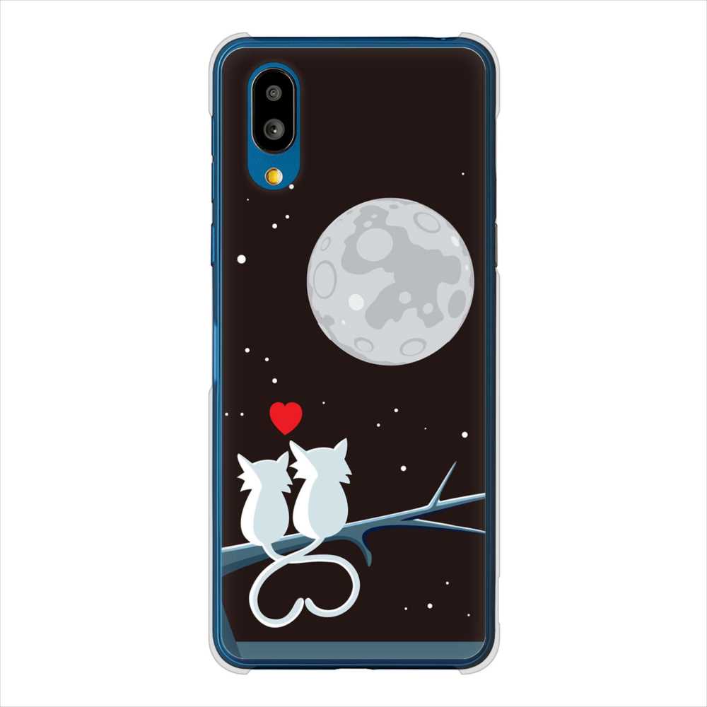 BASIO active SHG09 au 高画質仕上げ 背面印刷 ハードケース夜とネコ