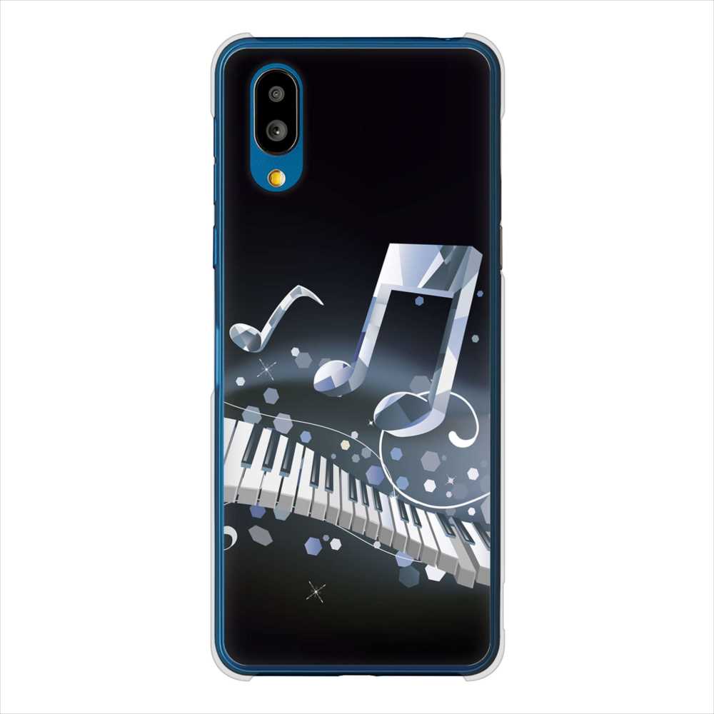 BASIO active SHG09 au 高画質仕上げ 背面印刷 ハードケース音符