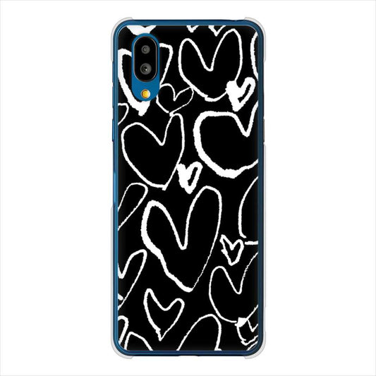 BASIO active SHG09 au 高画質仕上げ 背面印刷 ハードケース 【1124 ハート BK＆WH】