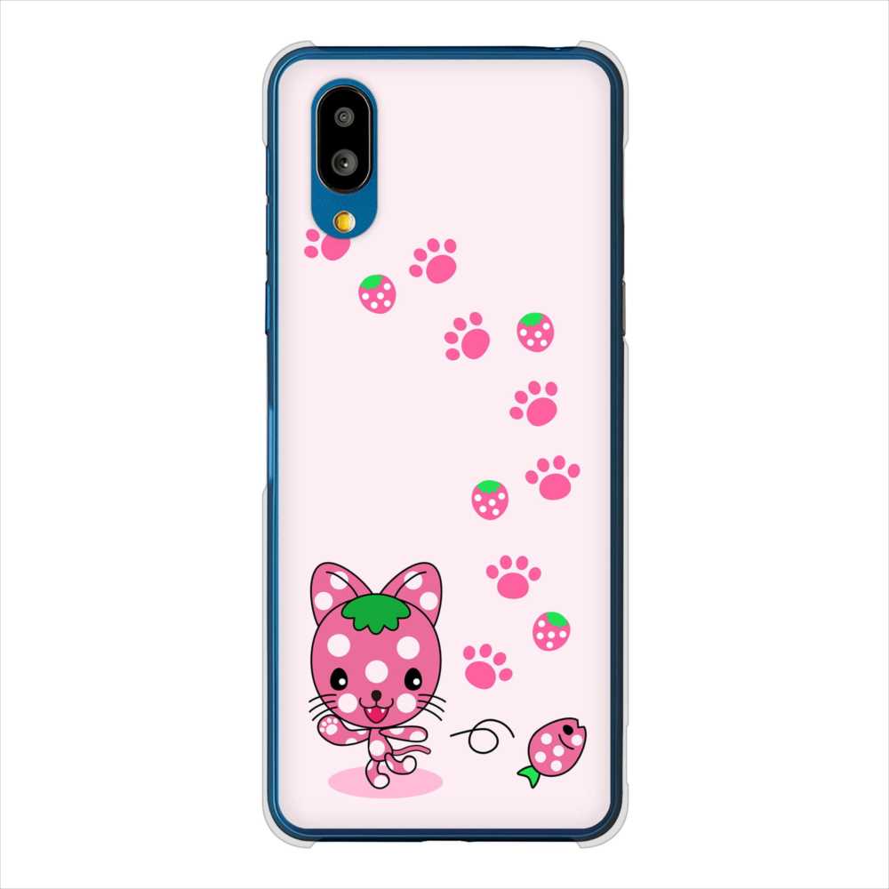 BASIO active SHG09 au 高画質仕上げ 背面印刷 ハードケースむかいあぐる イチゴ猫のにゃんベリー