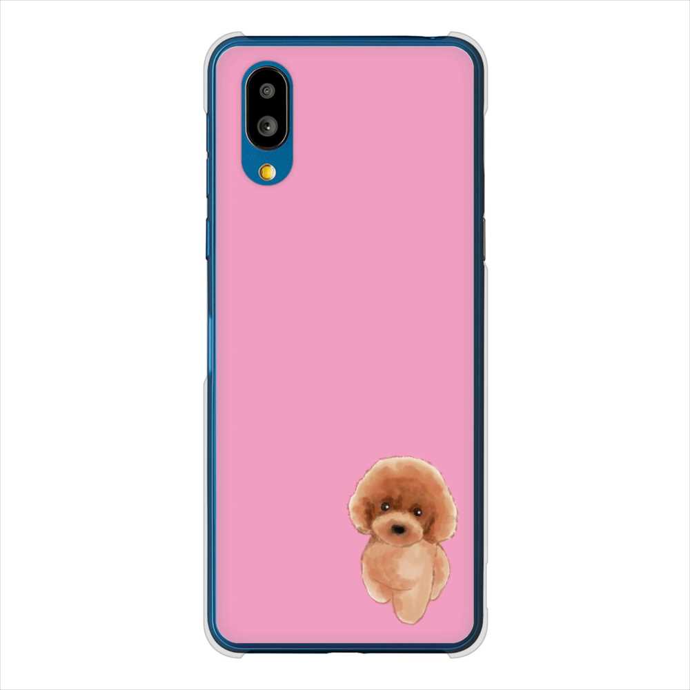 BASIO active SHG09 au 高画質仕上げ 背面印刷 ハードケーストイプードルレッド