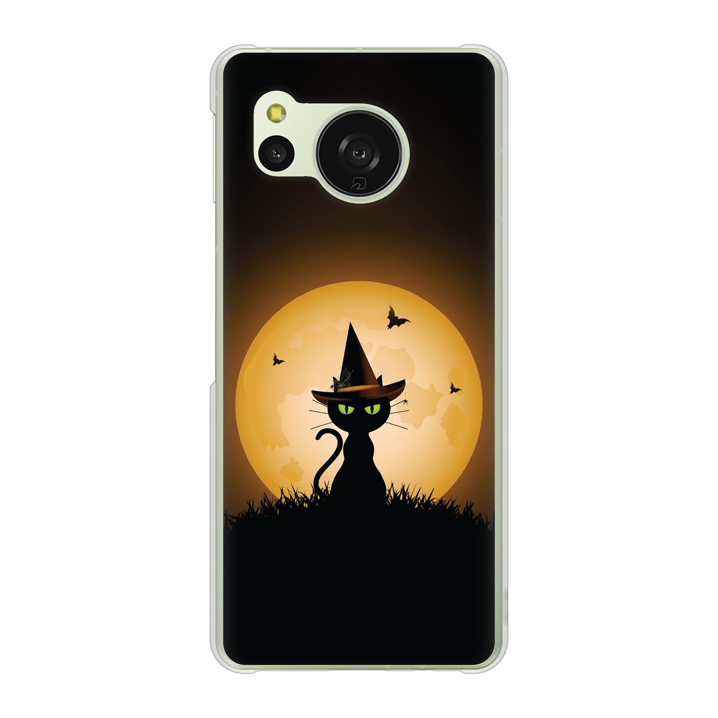 AQUOS sense8 SHG11 au 高画質仕上げ 背面印刷 ハードケース夜とネコ