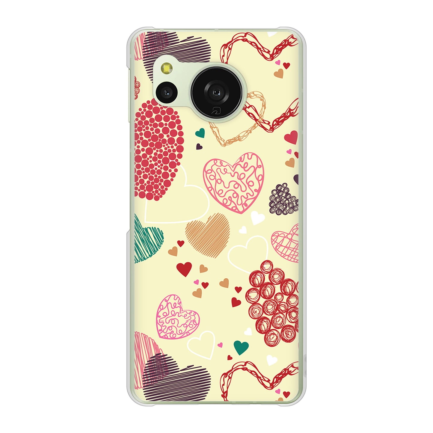 AQUOS sense8 SHG11 au 高画質仕上げ 背面印刷 ハードケース 【480 素朴なハート】