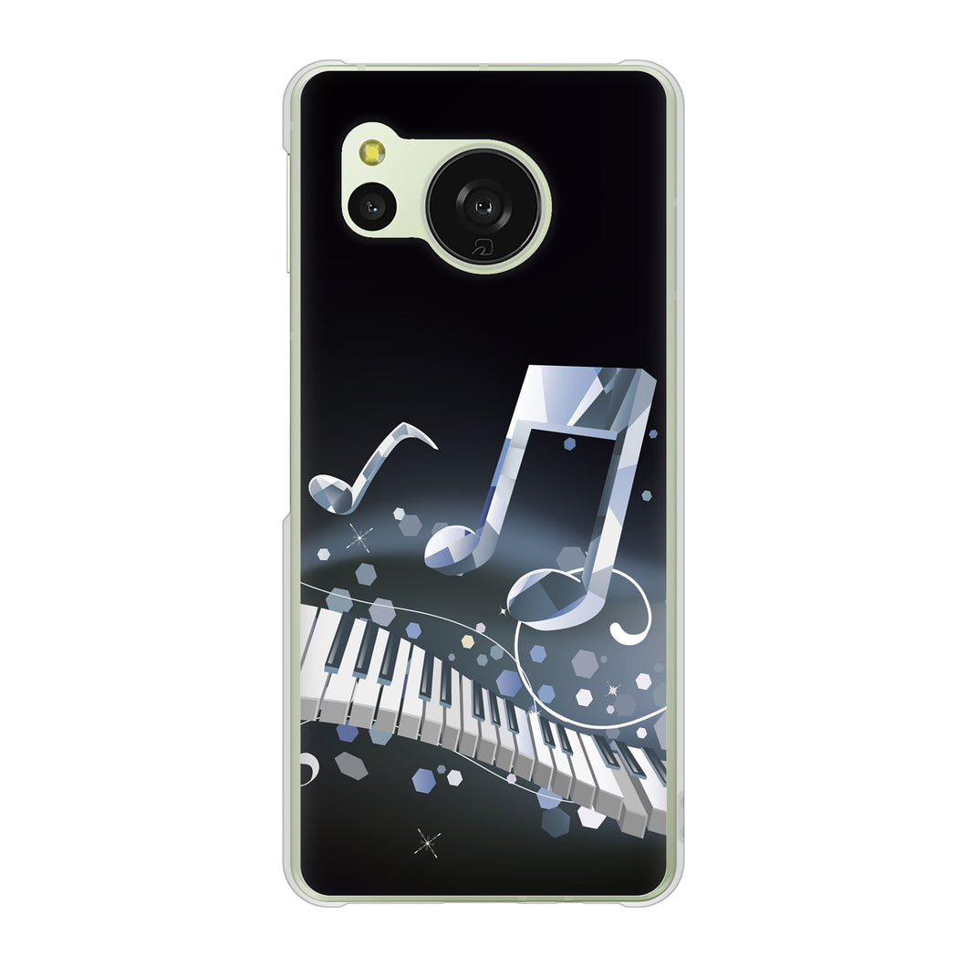 AQUOS sense8 SHG11 au 高画質仕上げ 背面印刷 ハードケース音符
