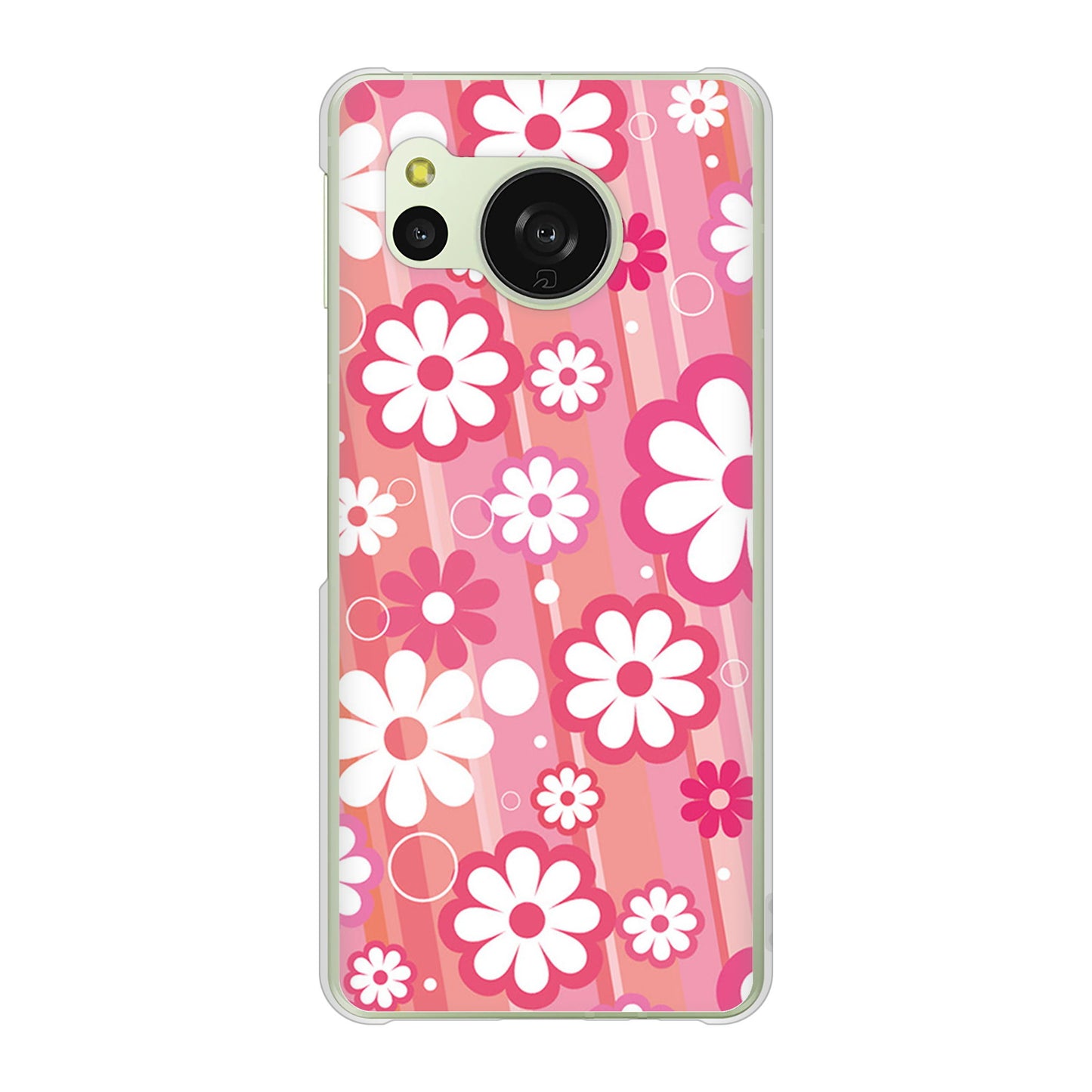 AQUOS sense8 SHG11 au 高画質仕上げ 背面印刷 ハードケース 【751 マーガレット（ピンク系）】