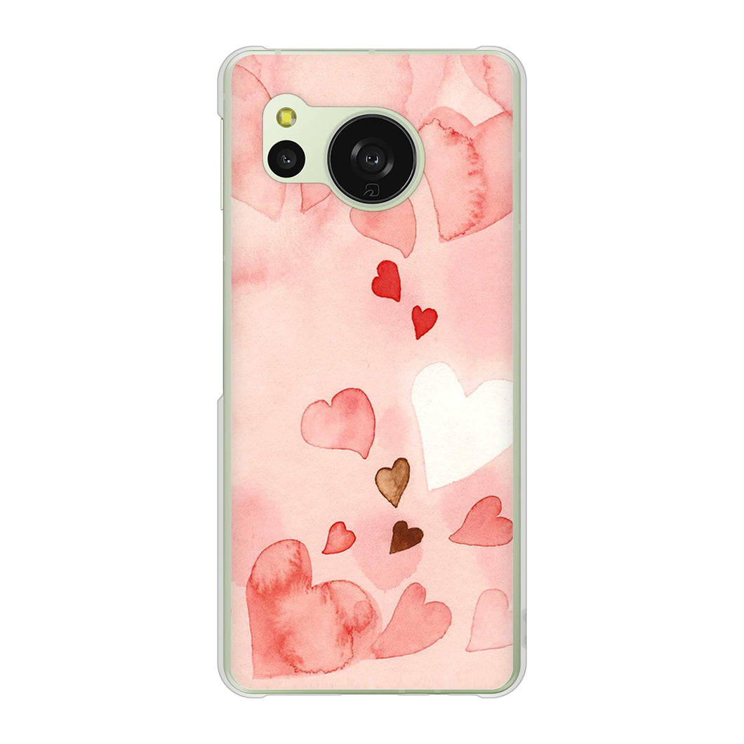 AQUOS sense8 SHG11 au 高画質仕上げ 背面印刷 ハードケース 【1125 ハートの和紙】