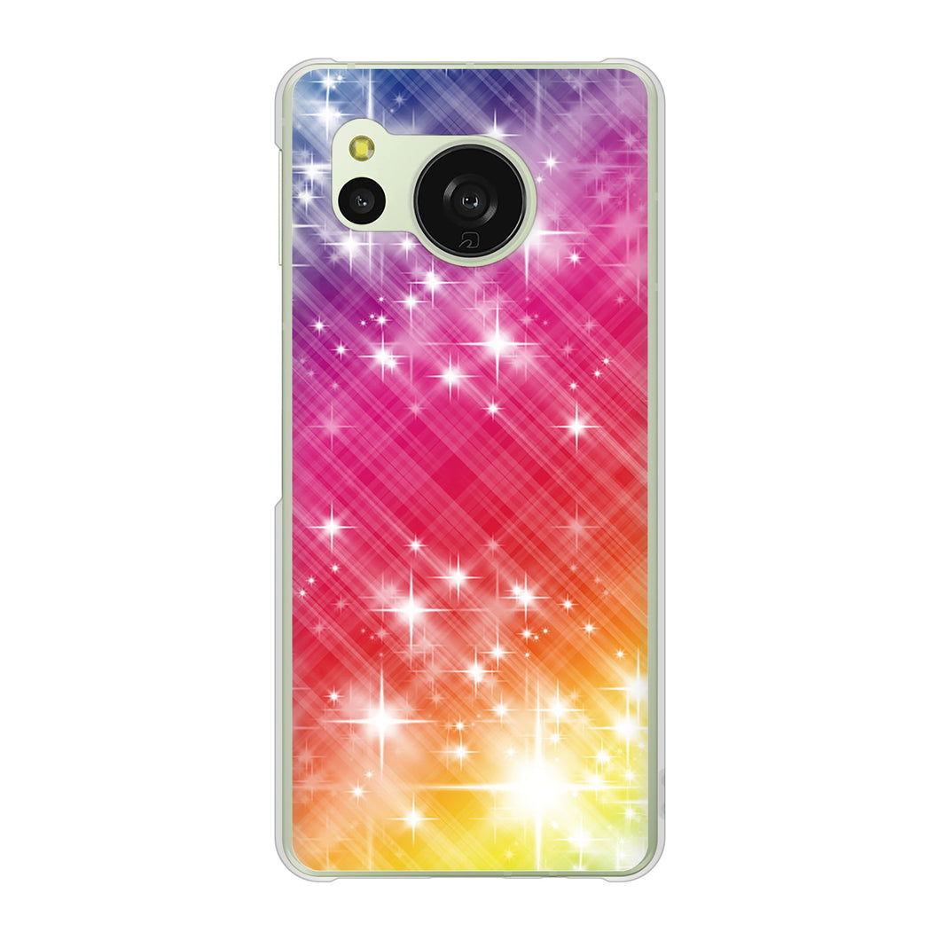 AQUOS sense8 SHG11 au 高画質仕上げ 背面印刷 ハードケース 【VA872 レインボーフレーム】