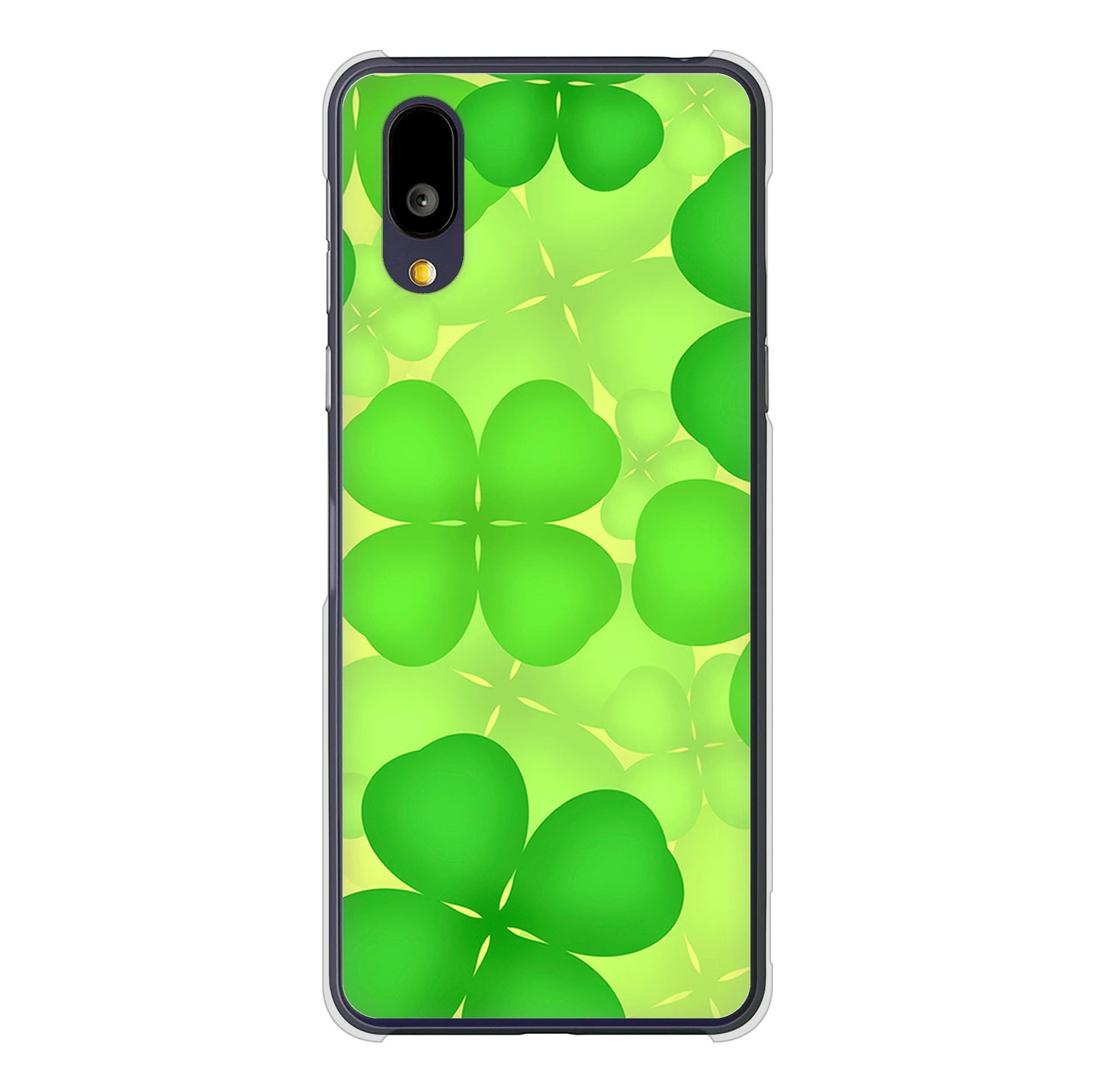 BASIO active2 SHG12 au 高画質仕上げ 背面印刷 ハードケース 【1297 四つ葉のクローバー】