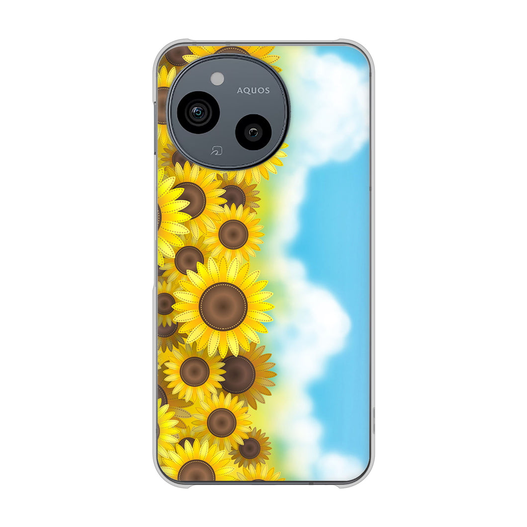 AQUOS sense9 SHG14 au 高画質仕上げ 背面印刷 ハードケース 【148 ひまわり畑】