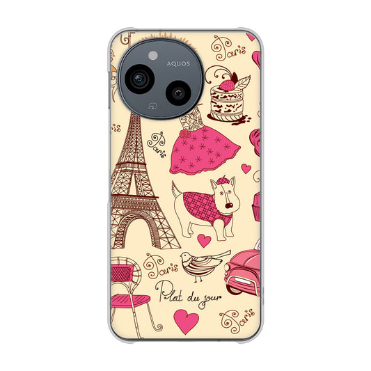 AQUOS sense9 SHG14 au 高画質仕上げ 背面印刷 ハードケースLOVE フランス