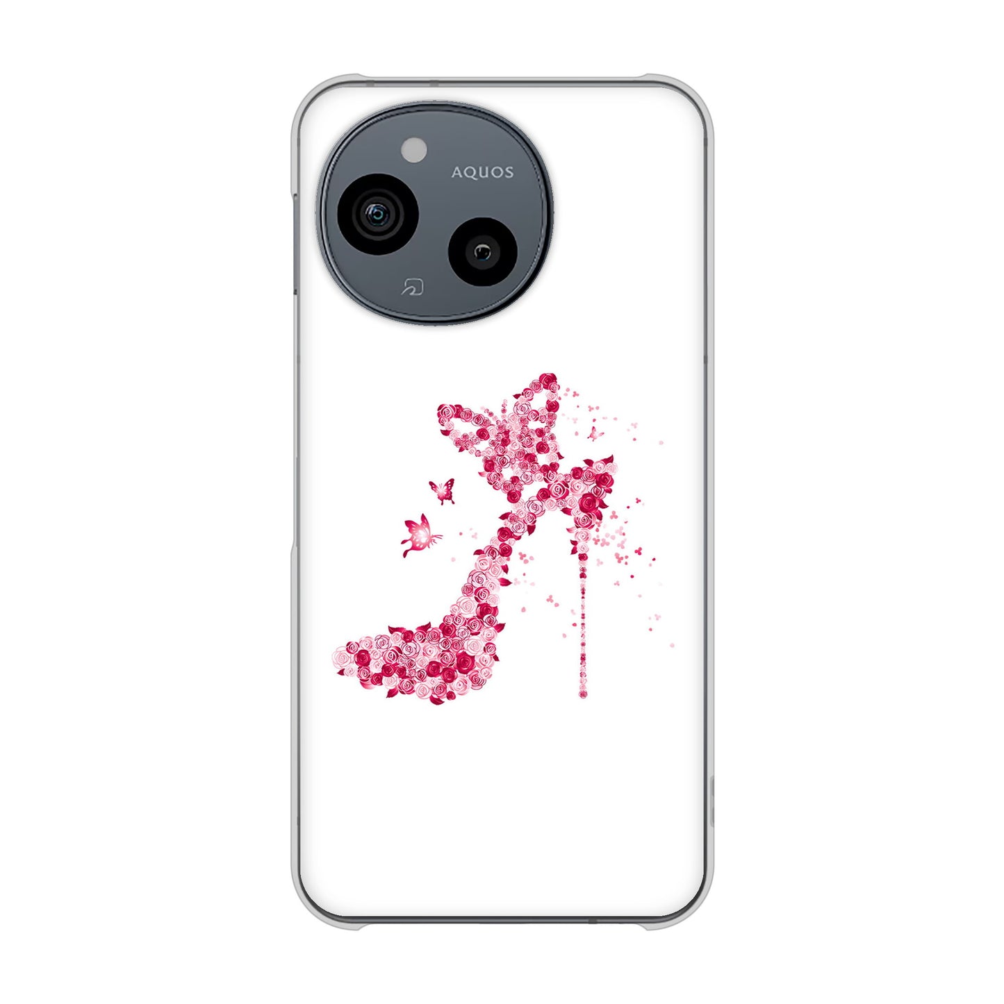 AQUOS sense9 SHG14 au 高画質仕上げ 背面印刷 ハードケース 【387 薔薇のハイヒール】
