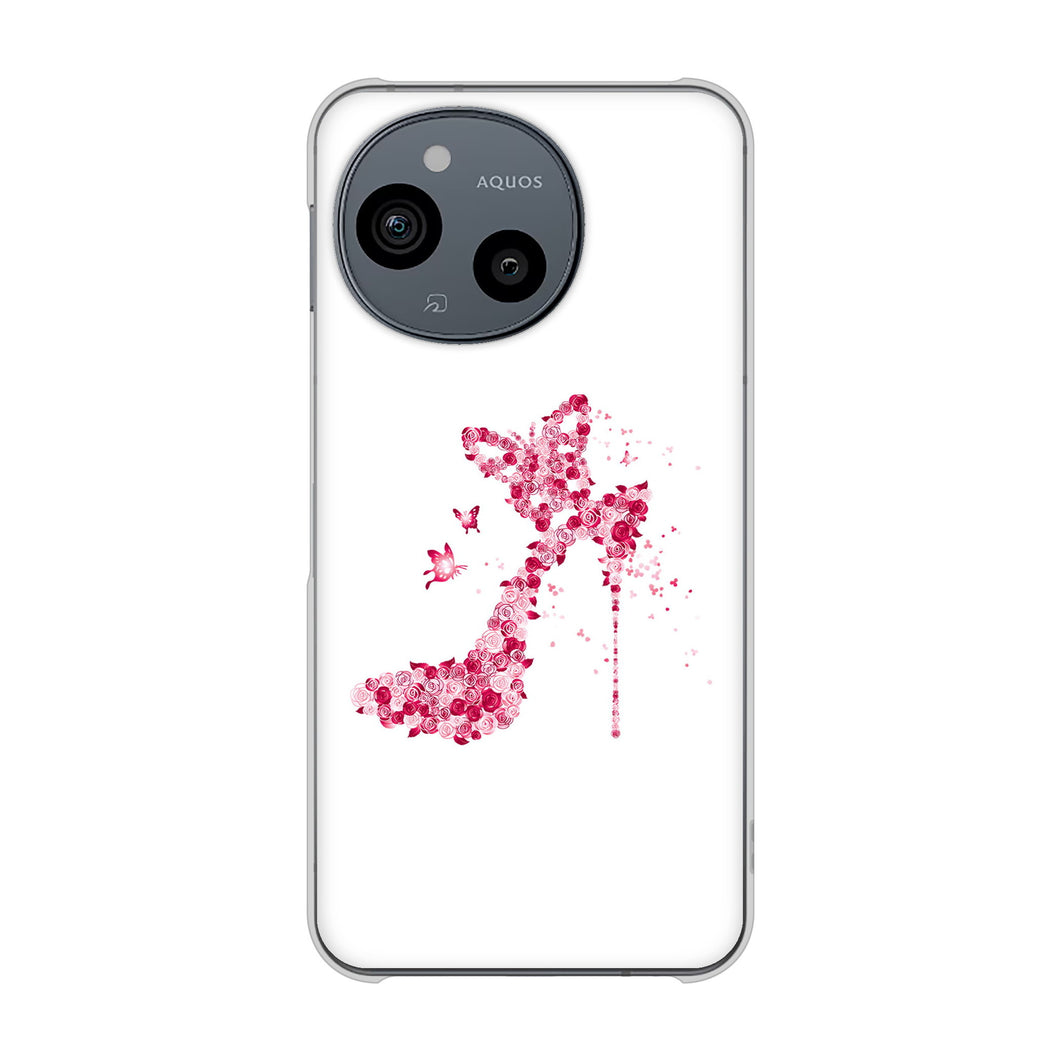 AQUOS sense9 SHG14 au 高画質仕上げ 背面印刷 ハードケース 【387 薔薇のハイヒール】