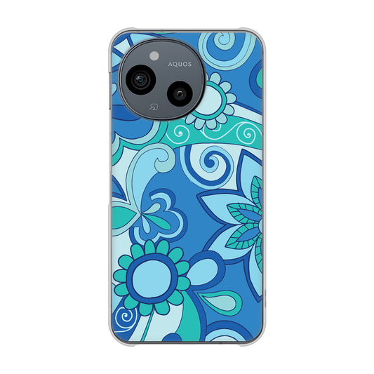 AQUOS sense9 SHG14 au 高画質仕上げ 背面印刷 ハードケース 【409 ブルーミックス】