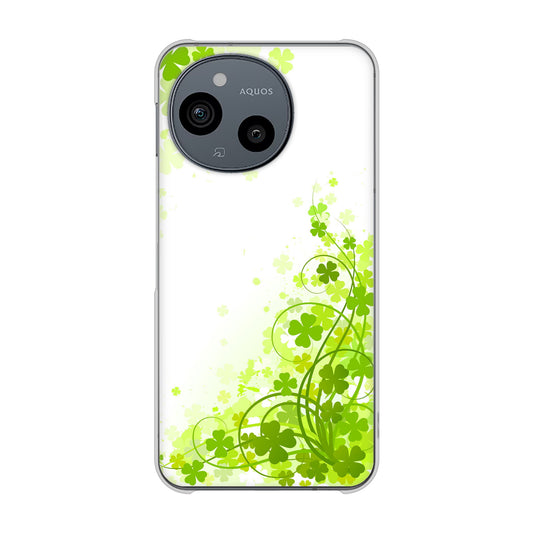 AQUOS sense9 SHG14 au 高画質仕上げ 背面印刷 ハードケース 【565 四葉のクローバー】