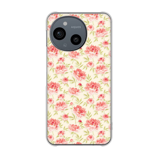AQUOS sense9 SHG14 au 高画質仕上げ 背面印刷 ハードケース北欧の小花