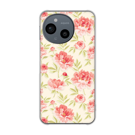 AQUOS sense9 SHG14 au 高画質仕上げ 背面印刷 ハードケース北欧の小花