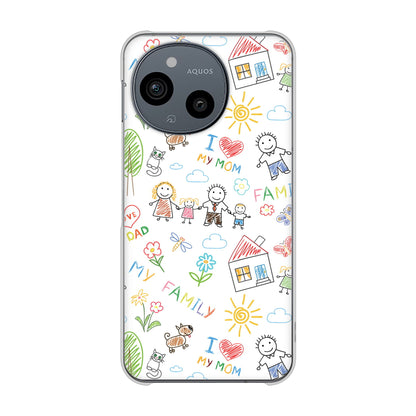 AQUOS sense9 SHG14 au 高画質仕上げ 背面印刷 ハードケースカップル＆ファミリー