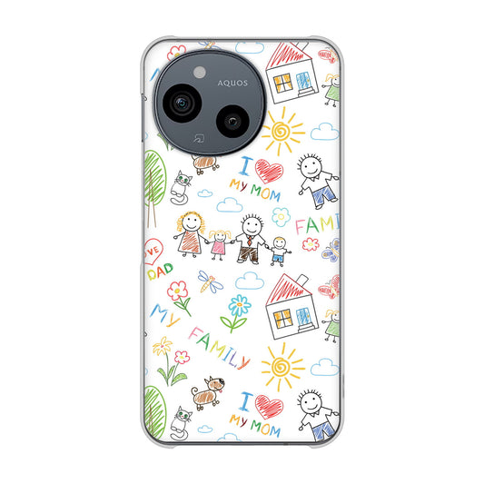 AQUOS sense9 SHG14 au 高画質仕上げ 背面印刷 ハードケースカップル＆ファミリー
