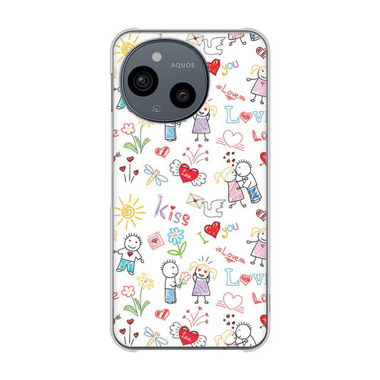 AQUOS sense9 SHG14 au 高画質仕上げ 背面印刷 ハードケースカップル＆ファミリー