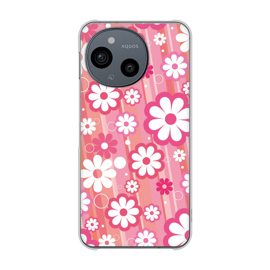AQUOS sense9 SHG14 au 高画質仕上げ 背面印刷 ハードケース 【751 マーガレット（ピンク系）】